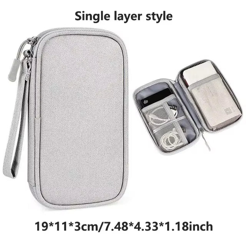 NEW Travel Organizer Bag Cable Storage Organizers Pouch Carry Case Portable Waterproof Single Layers Storage Bags for Cable Cord