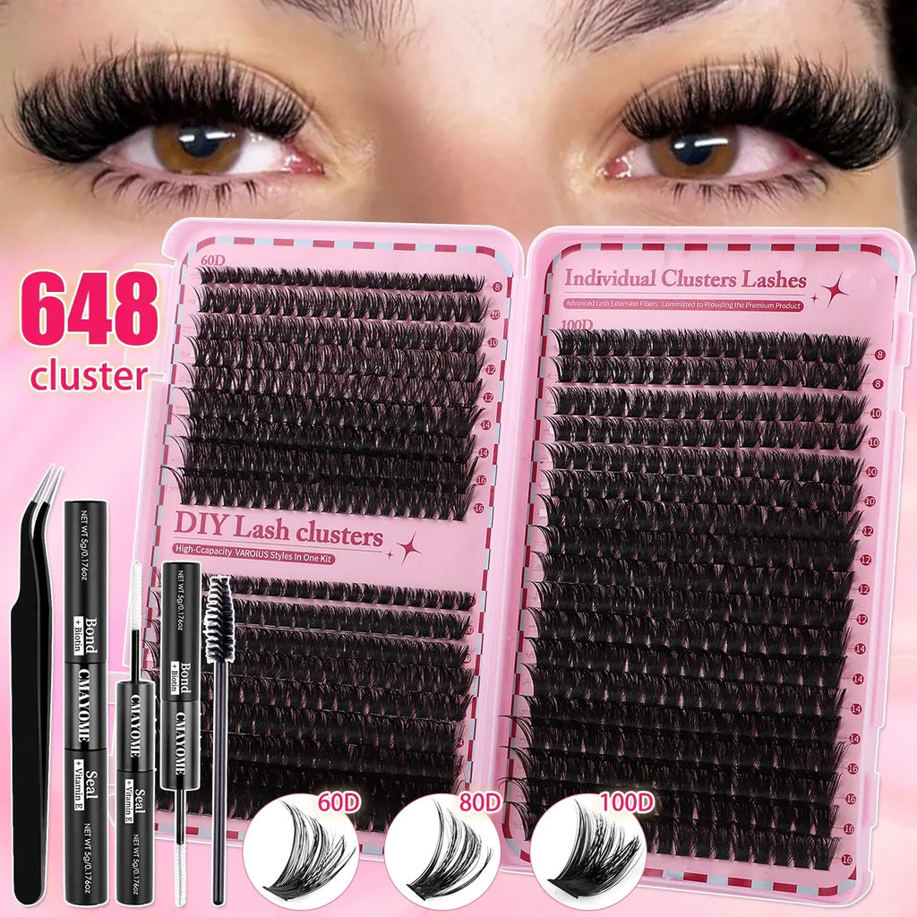 Slender and Soft False Eyelashes, DIY Volume Eyelashes, Multi-Functional Eyelash Book 60D–150D with Mixed Natural Thick Eyelash Clusters Extensions (8Mm–16Mm), DD Curl Lashes for Daily Makeup, Charming Eyes, Beginner-Friendly Reusable