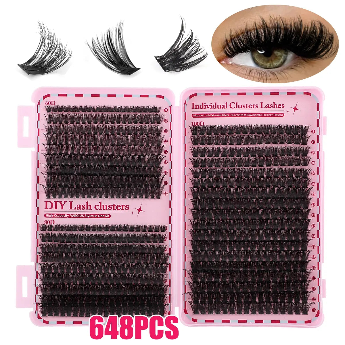 Slender and Soft False Eyelashes, DIY Volume Eyelashes, Multi-Functional Eyelash Book 60D–150D with Mixed Natural Thick Eyelash Clusters Extensions (8Mm–16Mm), DD Curl Lashes for Daily Makeup, Charming Eyes, Beginner-Friendly Reusable