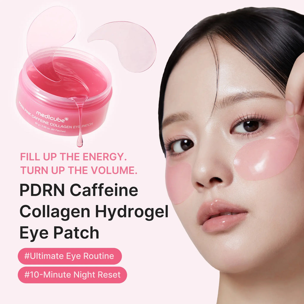 [NEW] [Medicube] PDRN Pink Caffeine Collagen Eye Patch for Night CareㅣFuller-Looking Eye Area, Under-Eye Puffiness, Dark Circles Care for Smooth, Radiant & Youthful-Looking | Korean Skincare, K-Beauty