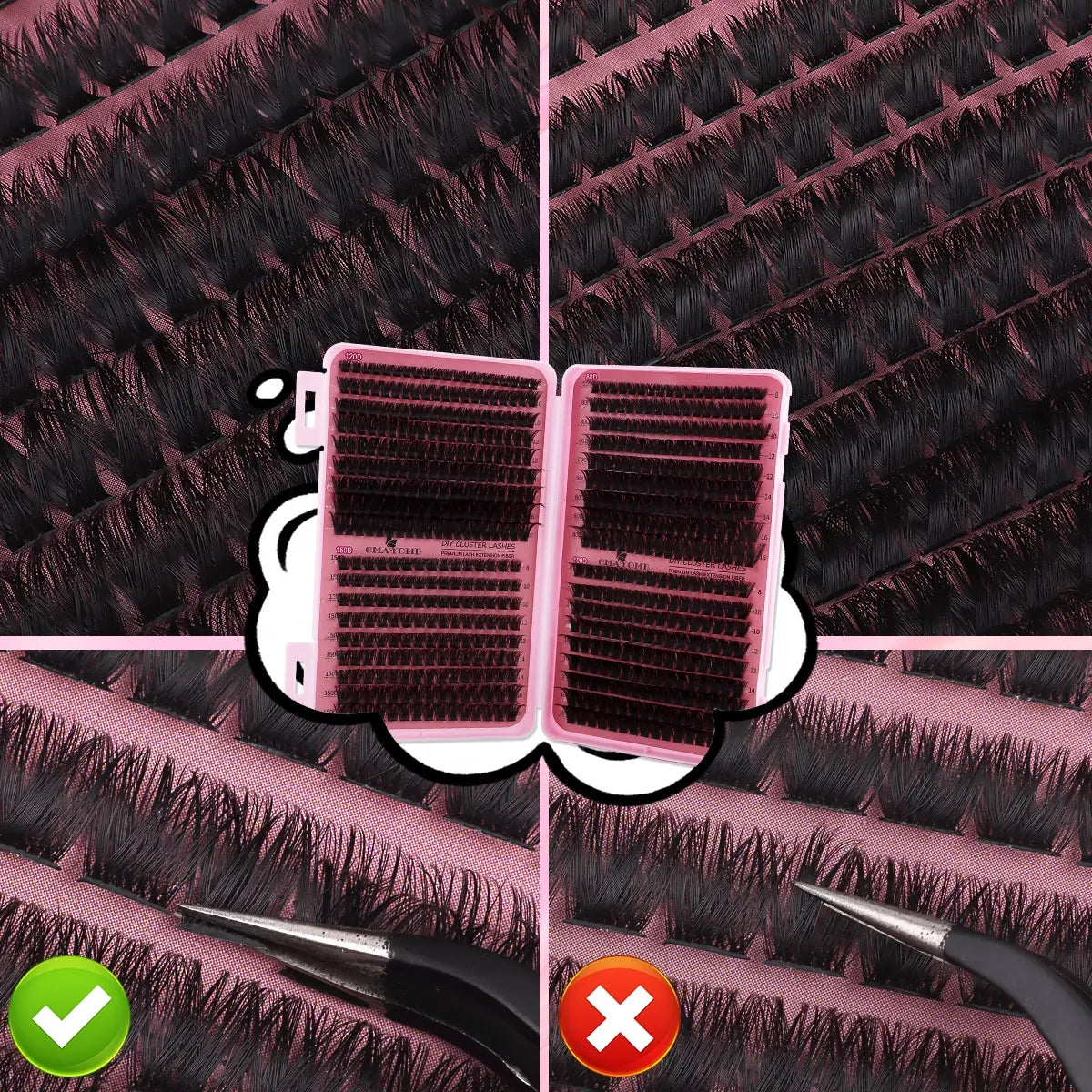 Slender and Soft False Eyelashes, DIY Volume Eyelashes, Multi-Functional Eyelash Book 60D–150D with Mixed Natural Thick Eyelash Clusters Extensions (8Mm–16Mm), DD Curl Lashes for Daily Makeup, Charming Eyes, Beginner-Friendly Reusable
